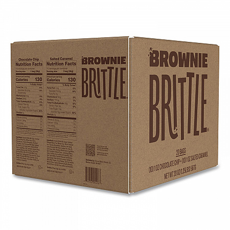 Crunchy Brownie Snack Variety Pack, Chocolate Chip and Salted Caramel, 2 oz Bag, 20/Carton (KAR01416)