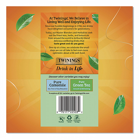 Tea Bags, Pure Peppermint, 0.07 oz Tea Bag, 50/Box (TNA53650)