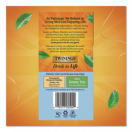 Tea Bags, Pure Camomile, 0.05 oz Tea Bag, 50/Box (TNA53651)