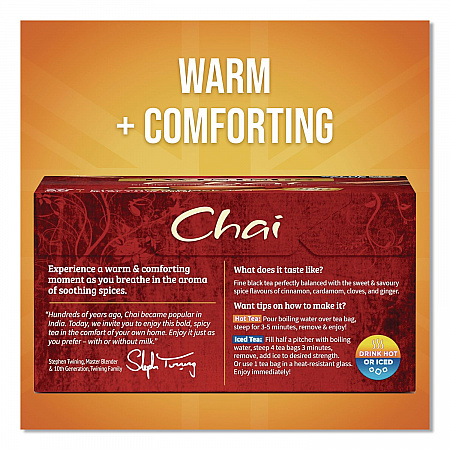 Tea Bags, Chai Black Tea, 0.07 oz Tea Bag, 50/Box (TNA55503)