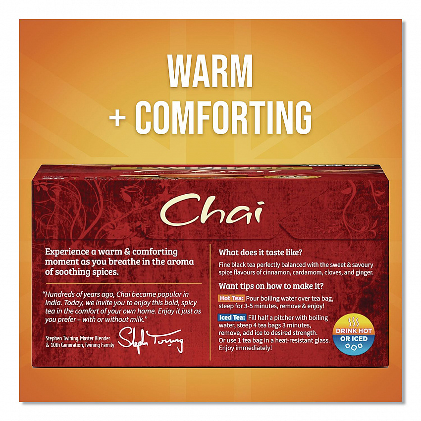 Tea Bags, Chai Black Tea, 0.07 oz Tea Bag, 50/Box (TNA55503)