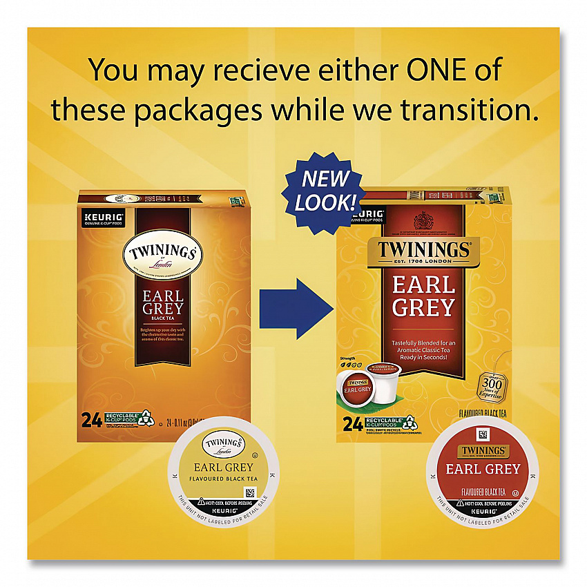 Tea K-Cups, Earl Grey, 0.11 oz K-Cups, 24/Box (85783)