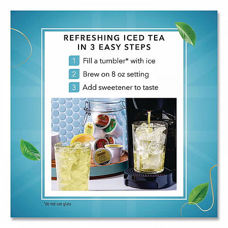 Tea K-Cups, Lemon Ginger, 0.11 oz K-Cups, 24/Box (89556)