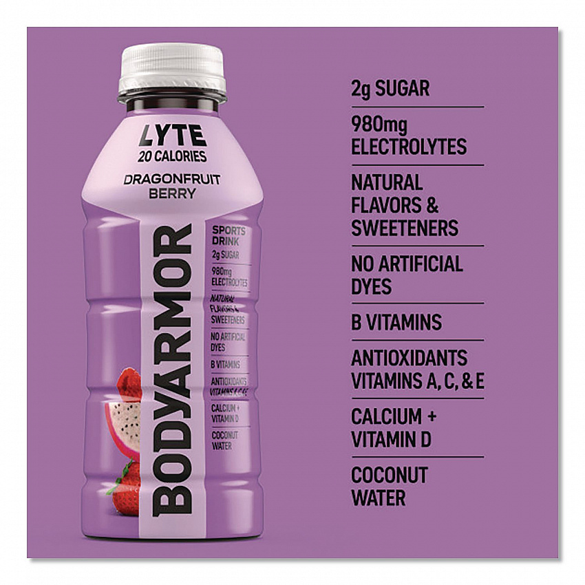 LYTE Sports Drink, Dragonfruit Berry, 16 oz Bottle, 12/Pack (411891)