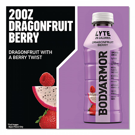 LYTE Sports Drink, Dragonfruit Berry, 16 oz Bottle, 12/Pack (411891)