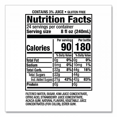 Flavored Juice Drink, Strawberry Kiwi, 16 oz Bottle, 24/Carton (CAD00776)