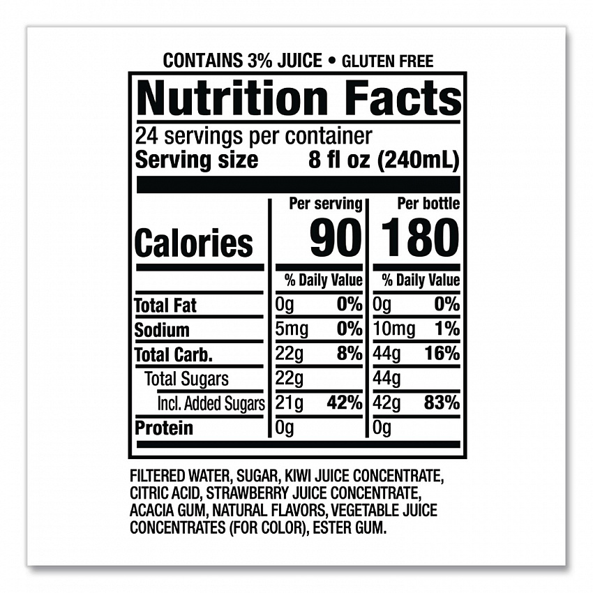 Flavored Juice Drink, Strawberry Kiwi, 16 oz Bottle, 24/Carton (CAD00776)