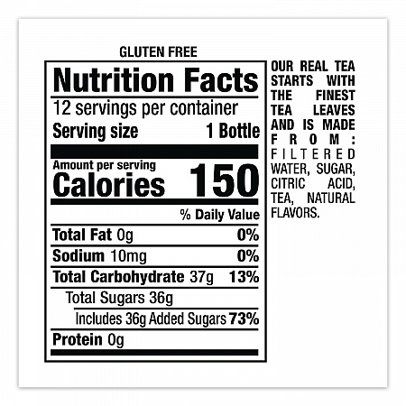 Flavored Tea, Lemon, 16 oz Bottle, 24/Carton (CAD00786)