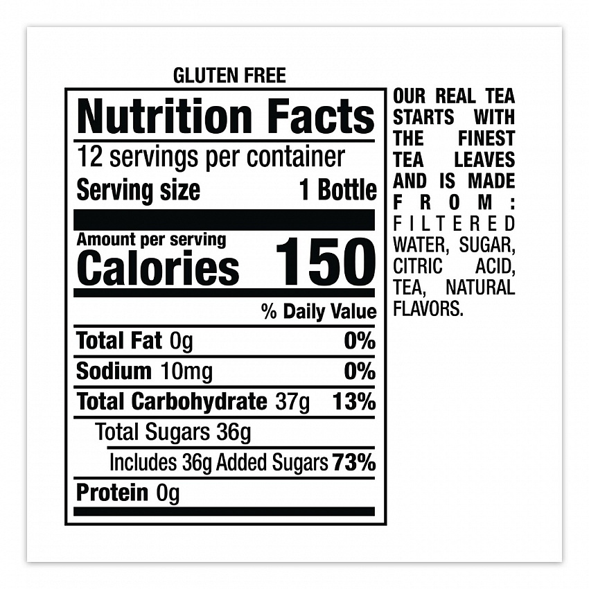 Flavored Tea, Lemon, 16 oz Bottle, 24/Carton (CAD00786)