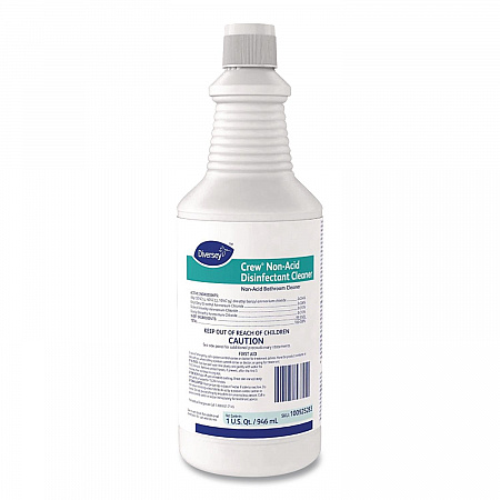 Crew Restroom Floor and Surface Non-Acid Disinfectant Cleaner Empty Spray Bottle, 32 oz, Clear (D03905)