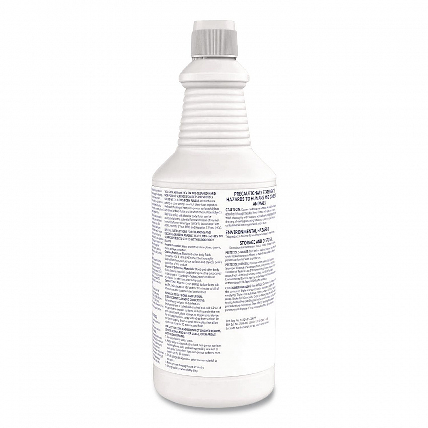 Crew Restroom Floor and Surface Non-Acid Disinfectant Cleaner Empty Spray Bottle, 32 oz, Clear (D03905)