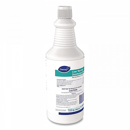 Crew Restroom Floor and Surface Non-Acid Disinfectant Cleaner Empty Spray Bottle, 32 oz, Clear (D03905)