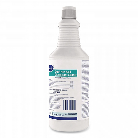 Crew Restroom Floor and Surface Non-Acid Disinfectant Cleaner Empty Spray Bottle, 32 oz, Clear (D03905)