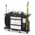 Full Size Housekeeping Cart with Accessory Bundle, Resin, 3 Shelves, 2 Bins, 24.4 x 62.4 x 49, Black (2202527)