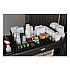 Full Size Housekeeping Cart with Accessory Bundle, Resin, 3 Shelves, 2 Bins, 24.4 x 62.4 x 49, Black (2202527)