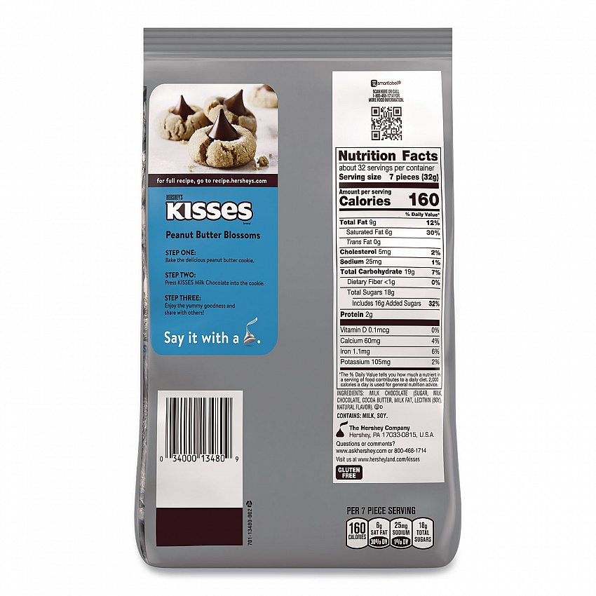 KISSES Milk Chocolate Candy, Party Pack, 35.8 oz Bag (HEC13480)