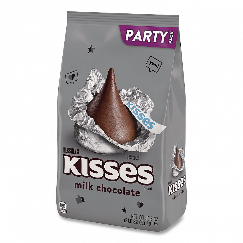 KISSES Milk Chocolate Candy, Party Pack, 35.8 oz Bag (HEC13480)