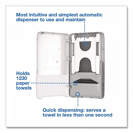PeakServe Automatic Continuous Paper Hand Towel Dispenser, 14.47 x 4.04 x 25.15, White (552540)