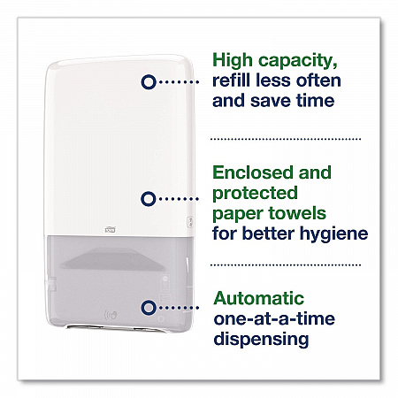 PeakServe Automatic Continuous Paper Hand Towel Dispenser, 14.47 x 4.04 x 25.15, White (552540)