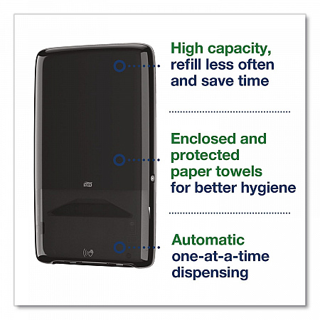 PeakServe Automatic Continuous Paper Hand Towel Dispenser, 14.47 x 4.04 x 25.15, Black (552548)