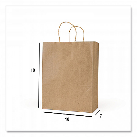Get Reddi Paper Bags, Mega Size, 70# Basis Weight, Twisted Rope Handles, 18 x 7 x 18.75, Brown, 200/Carton (KRFTW18719)