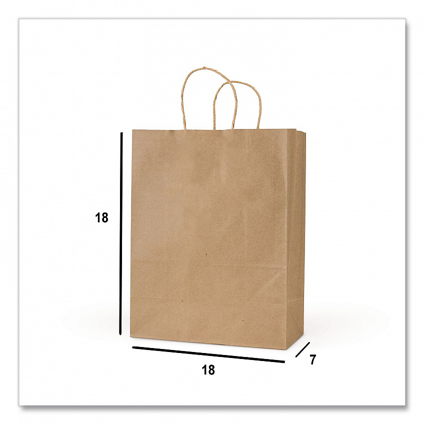 Get Reddi Paper Bags, Mega Size, 70# Basis Weight, Twisted Rope Handles, 18 x 7 x 18.75, Brown, 200/Carton (KRFTW18719)