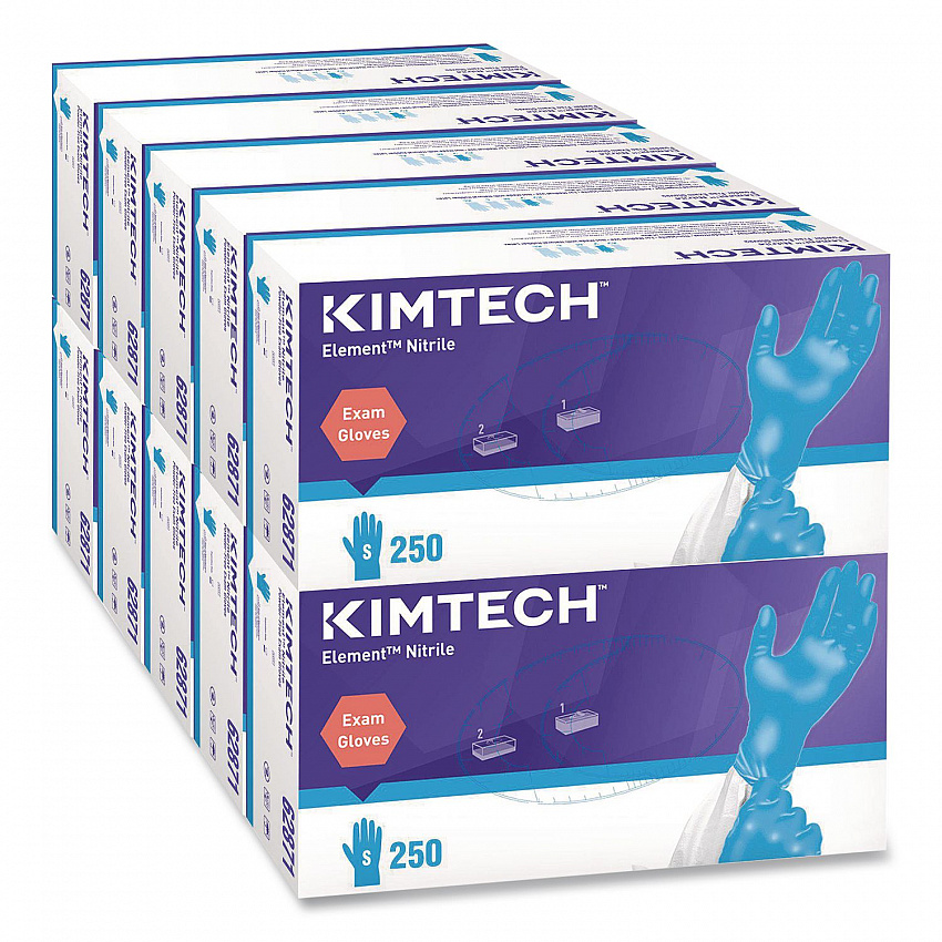 Element Nitrile Exam Gloves, Powder-Free, AQL 1.5, Small, 3.2 mil Thick, 9.3" Long, Blue, 250/Box, 10 Boxes/Carton (62871)