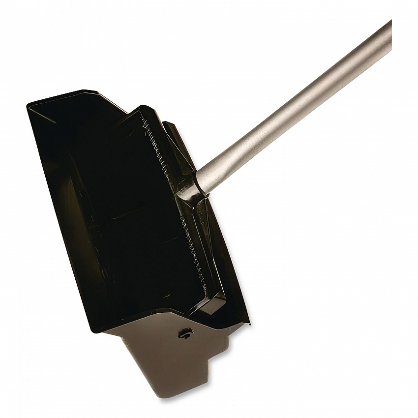 Telescopic Ergo Dust Pan with Broom, 12" Wide, 34" to 44" Pan, 47" to 57" Broom, Metal/Vinyl/Cotton, Black/Silver/Red (EDTBR)