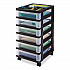Six-Drawer Durable Storage Cart, Plastic, 15 lb Capacity, 12.13 x 14.38 x 26.38, Clear/Black (270013116862)
