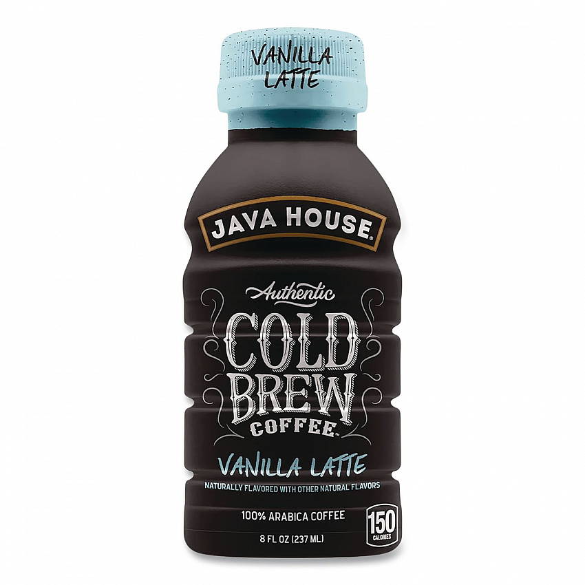 Cold Brew Coffee, Vanilla Latte, 8 oz Bottle, 24/Carton (HFP01785)