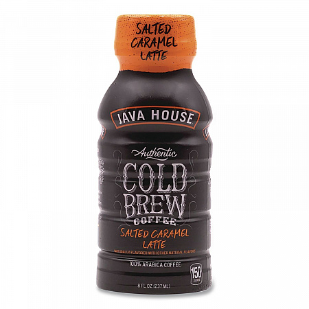 Cold Brew Coffee, Salted Caramel Latte, 8 oz Bottle, 12/Carton (HFP01804)