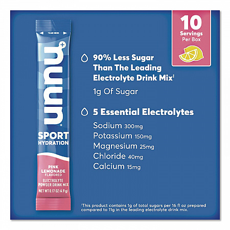 Sport Hydration Electrolyte Powder Drink Mix, Pink Lemonade, 0.17 oz Stick, 10/Box (02392)