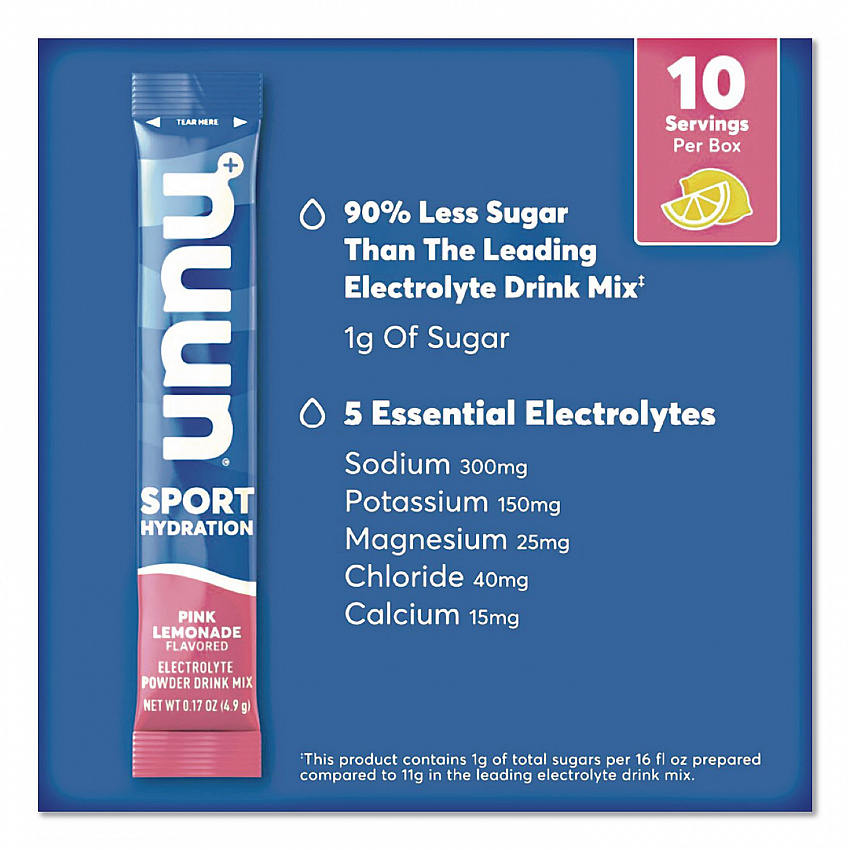 Sport Hydration Electrolyte Powder Drink Mix, Pink Lemonade, 0.17 oz Stick, 10/Box (02392)