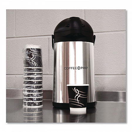 Stainless Steel Airpot, 192 oz, Silver/Black (CPAP35)