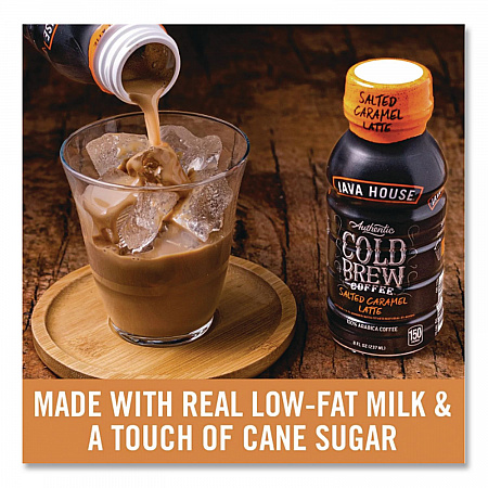 Cold Brew Coffee, Salted Caramel Latte, 8 oz Bottle, 12/Carton (HFP01804)