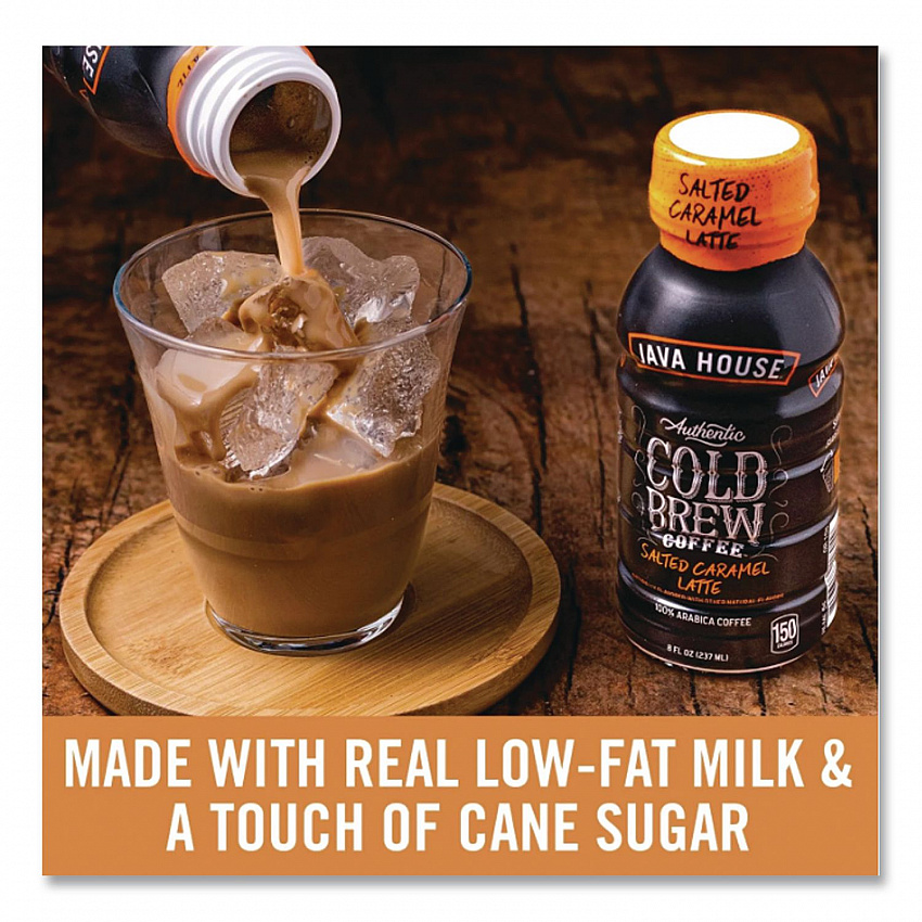 Cold Brew Coffee, Salted Caramel Latte, 8 oz Bottle, 12/Carton (HFP01804)