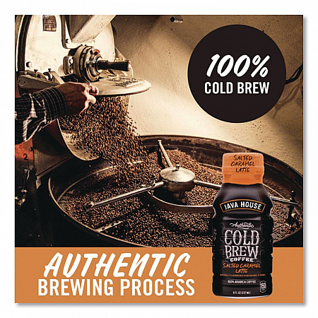Cold Brew Coffee, Salted Caramel Latte, 8 oz Bottle, 12/Carton (HFP01804)