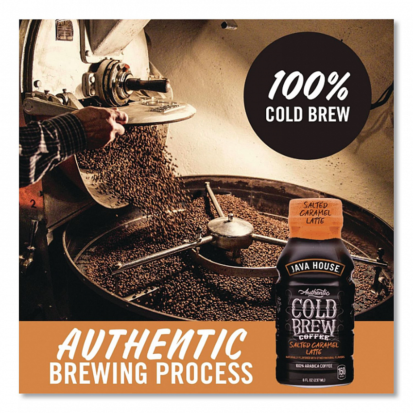 Cold Brew Coffee, Salted Caramel Latte, 8 oz Bottle, 12/Carton (HFP01804)