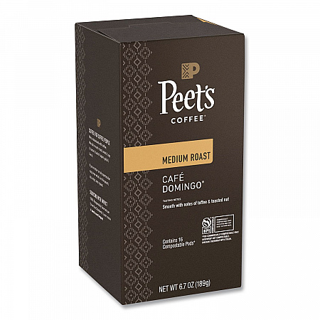 Cafe Domingo Soft Pods, 16/ Box, 6 Boxes/Carton (PCE02782)