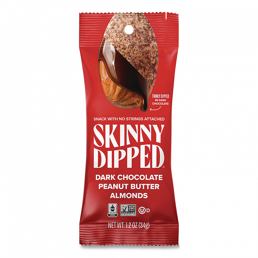 Dark Chocolate Peanut Butter Almonds, 1.2 oz Pouch, 10/Box (EDT08380)