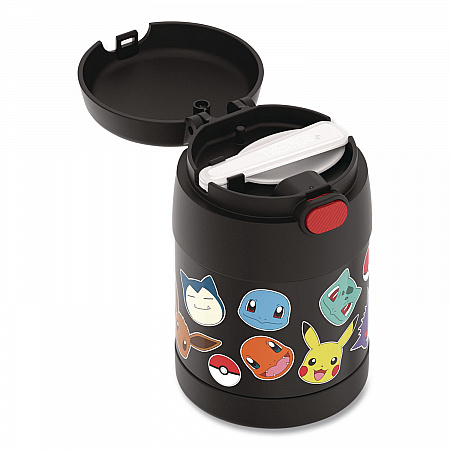 FUNtainer Pokemon Two-Compartment Food Jar, 10 oz, Black/Multicolor (F3103PM6M)