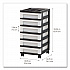 Six-Drawer Durable Storage Cart, Plastic, 15 lb Capacity, 12.13 x 14.38 x 26.38, Clear/Black (270013116862)