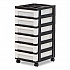 Six-Drawer Durable Storage Cart, Plastic, 15 lb Capacity, 12.13 x 14.38 x 26.38, Clear/Black (270013116862)