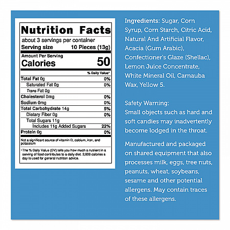 Freeze Dried Candy, Lemon Bursts, 1.12 lb Bag, 12/Carton (00644)