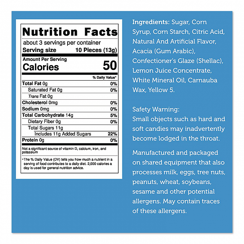 Freeze Dried Candy, Lemon Bursts, 1.12 lb Bag, 12/Carton (00644)