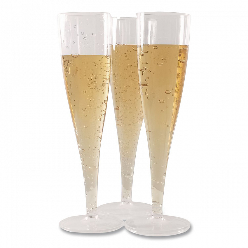 Plastic Champagne Glasses, 5 oz, Clear, 10/Pack (0244Z)