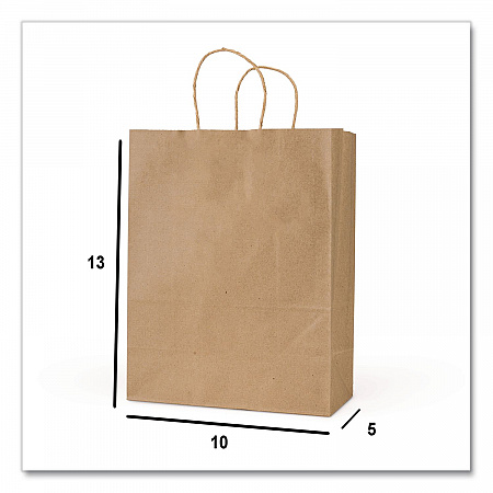 Get Reddi Paper Bags, Pixie Size, 60# Basis Weight, Twisted Rope Handles, 10