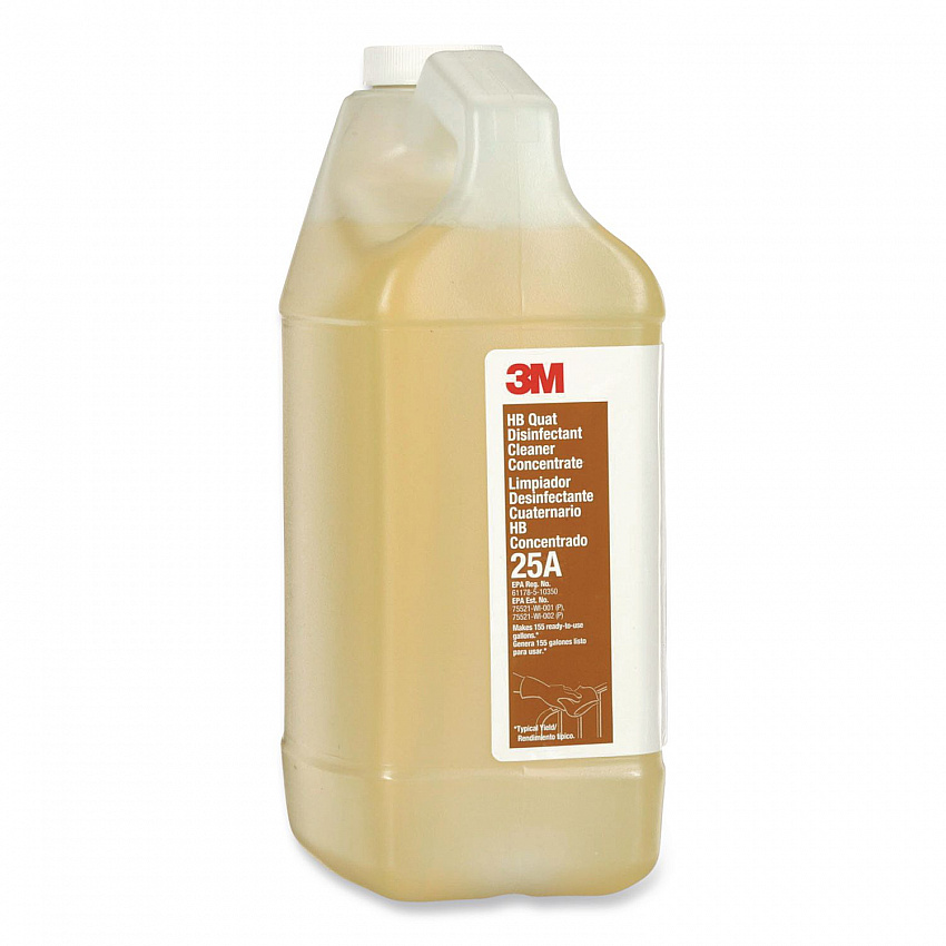 HB Quat Disinfectant Cleaner Concentrate 25A, 0.5 gal Bottle, 4/Carton (25ACT)