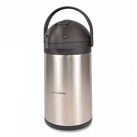 Stainless Steel Airpot, 192 oz, Silver/Black (CPAP35)