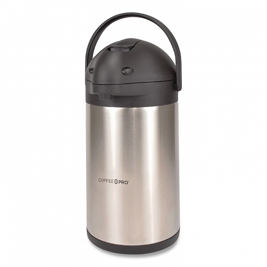 Stainless Steel Airpot, 192 oz, Silver/Black (CPAP35)